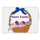 Cesta feliz de Pascua de huevos Tarjetón