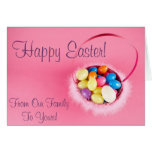 Cesta rosada bonita adaptable feliz de Pascua Felicitaciones