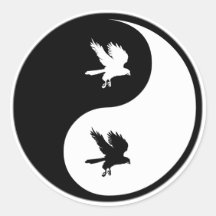 Cetrería de Yin Yang Pegatinas Redondas