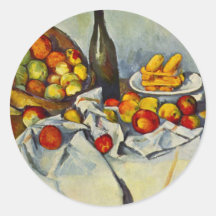 Cezanne la cesta de pegatinas de las manzanas
