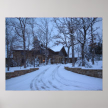 Chalet del invierno de Ozarks Posters