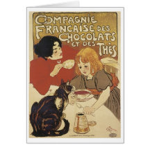 Champán Francais Chocolats y vintage A del DES The Tarjeta