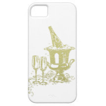 Champán y arte de los vidrios iPhone 5 Case-Mate protector