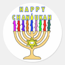 Chanukah feliz Menorah enciende a los pegatinas