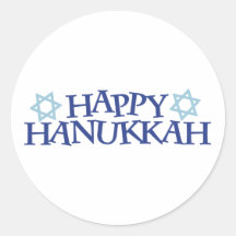Chanukkah feliz pegatinas redondas