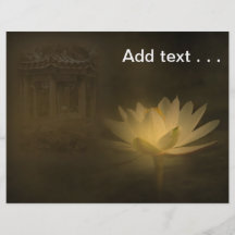 Charca de Lotus misteriosa con el lirio de agua il Tarjeta Publicitaria