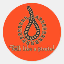 Charla como un pirata con la soga etiqueta