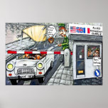 Checkpoint Charlie, Berlín, dibujo animado (grande Posters