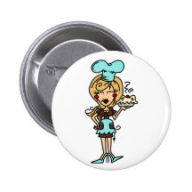 Chef de repostería de sexo femenino - camisetas y  pin