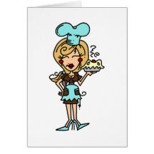 Chef de repostería de sexo femenino - camisetas y  tarjetón