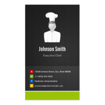 Chef ejecutivo - innovador creativo del cocinero plantilla de tarjeta personal