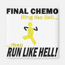 Chemo final corre mucho - cáncer testicular imán de frigorifico
