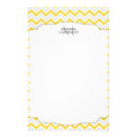 Chevron amarillo y moderno personalizado papeleria