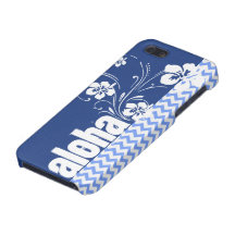 Chevron azul; Hawaiana iPhone 5 Fundas
