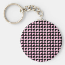 Chevron comprueba rosa y negro llavero