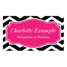 Chevron rosado blanco negro personal plantilla de tarjeta personal