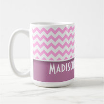 Chevron rosado lindo taza de café