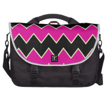 Chevron rosado negro bolsa de ordenador