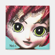 Chica 1, arte colorido de la fantasía, imán de Nek