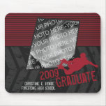 Chica 2009 del Graduado-Patinador Mousepad (rojo) Alfombrillas De Ratón