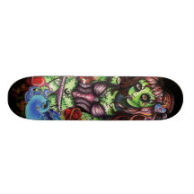 Chica 3 del zombi tabla de patinar