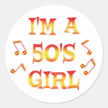 chica 50s pegatina