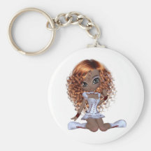 Chica afroamericano lindo llaveros personalizados