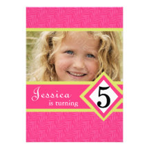 CHICA año de la cebra de 5 de cumpleaños invitacio Comunicado Personal