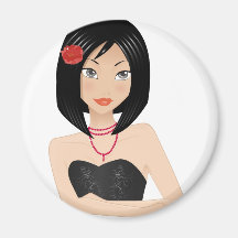 Chica asiático imán para frigorífico