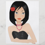 Chica asiático tarjetas informativas