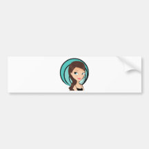 Chica bonito etiqueta de parachoque