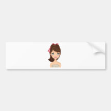 Chica bonito etiqueta de parachoque