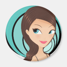 Chica bonito iman para frigorífico