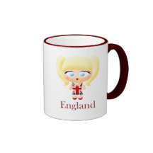 Chica británico taza de café