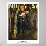 Chica con el gato de Paula Modersohn-Becker Impresiones