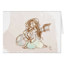 Chica con la guitarra tarjeta