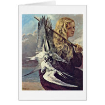 Chica con una gaviota de Gustave Courbet Felicitacion