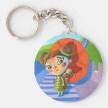 Chica de China con barro amasado Llaveros Personalizados