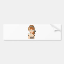 Chica de compras etiqueta de parachoque