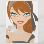 Chica de compras tarjeta publicitaria