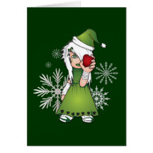 Chica de Emo del navidad Tarjetas