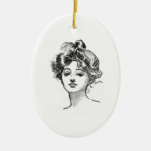 Chica de Gibson clásico Ornamento Para Reyes Magos