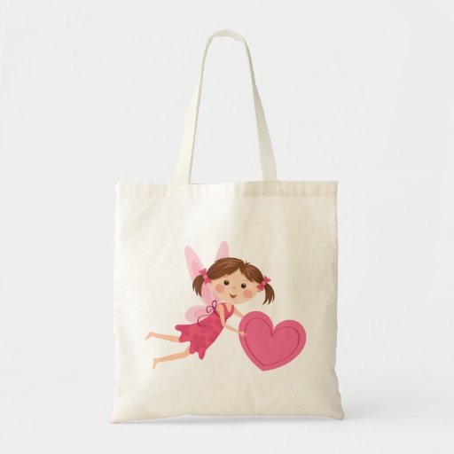 Chica de hadas del pequeño dibujo animado lindo co bolsas