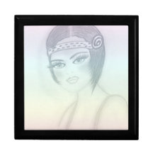 Chica de la aleta de Rainbowed II Caja De Recuerdo