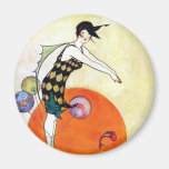 Chica de la aleta del salto imán de frigorífico