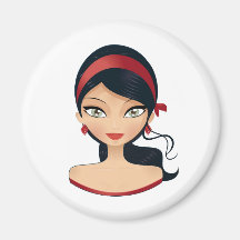 Chica de la belleza imán de frigorifico