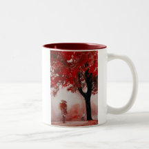 chica de la caída tazas de café