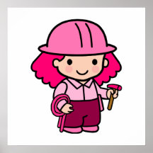 Chica de la construcción posters