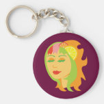Chica de la fruta cítrica llaveros personalizados