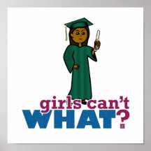 Chica de la graduación en verde poster